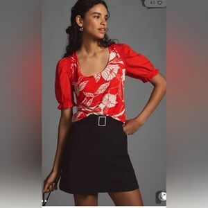 Maeve Woven Puff-Sleeve Top